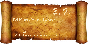 Bástár Ivonn névjegykártya